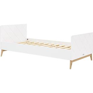 👉 Wit eiken mat gelakt eikenhout Bopita Bed 'Paris' 90 x 200cm, kleur / 8712657061229