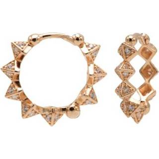 👉 Oorring diamant active Roségoudkleurige Oorringen met Spikes 15MM | Karma Jewelry