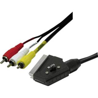 👉 Zwart LogiLink SCART / Cinch TV, receiver Aansluitkabel [1x SCART-stekker - 3x Cinch-stekker] 4052792008555