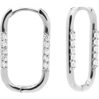 👉 Oorring zilveren active Ovalen Oorringen met Vijf Zirkonia’s | Karma Jewelry