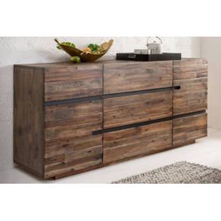 👉 Dressoir hout grijs Wotan II 170cm Massief Acacia - 40990
