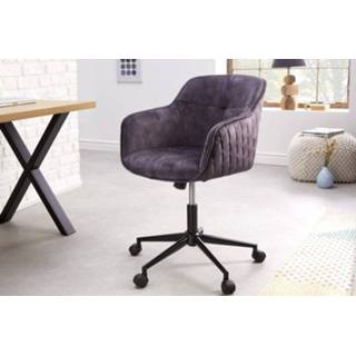 👉 Bureau stoel fluweel grijs Bureaustoel Euphoria Donkergrijs - 40865
