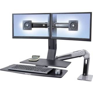 👉 Ergotron WorkFit-A Monitor-tafelbeugel 2-voudig 25,4 cm (10) - 61,0 cm (24) In hoogte verstelbaar, Toetsenbordhouder, Kantelbaar, Zwenkbaar, Roteerbaar