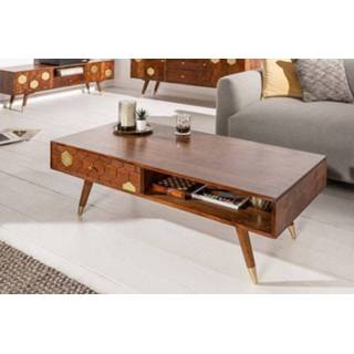 👉 Salon tafel hout Salontafel Mystic Living 117cm Massief Acacia - 39948