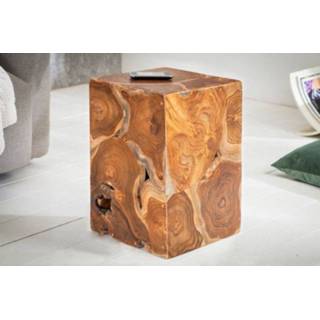 👉 Bijzet tafel hout teak Bijzettafel Square 30cm Massief - 39225