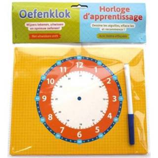 👉 Stift Oefenklok Met Uitwisbare / Horloge D'Apprentissage Avec Feutre Effaçable - ZNU 9789044750386