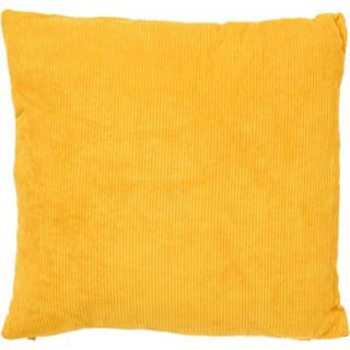 👉 Geel Kussen ribstof - 40x40 cm 8716963137333