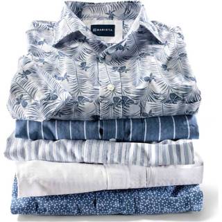 👉 Overhemd katoen mannen luchtig-licht geweven stof wit BABISTA Wit::Lichtblauw 4055705578039