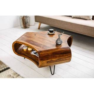 👉 Salon tafel hout Salontafel Spin 90cm Massief Sheesham - 38901