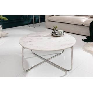 👉 Salon tafel marmer zilver wit Salontafel Noble 62cm - 40361