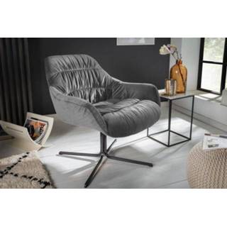 👉 Fauteuil fluwelen grijs Big Dutch 79cm Armleuning - 40009