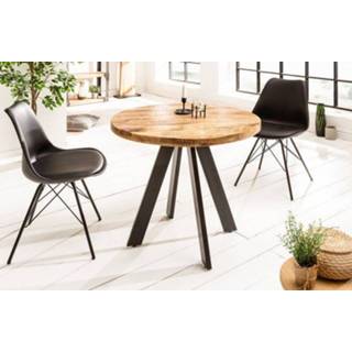 Eettafel mannen Iron Craft 80cm rond Natuur Massief Mango - 39400