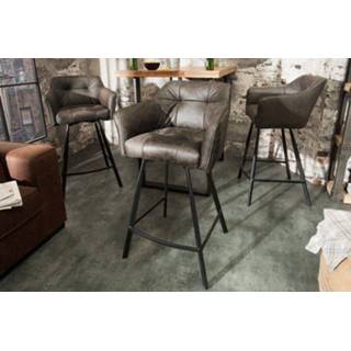 👉 Barstoel grijs Loft Taupe Armleuning - 39080