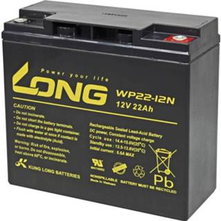 👉 Loodaccu Long WP22-12N 12 V 22 Ah Loodvlies (AGM) (b x h d) 181 167 76 mm M6-schroefaansluiting Geringe zelfontlading, Onderhoudsvrij 4260030442522