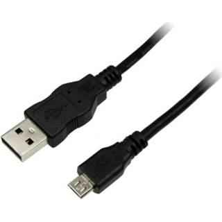 Zwart LogiLink USB 2.0 USB-A stekker, USB-micro-B stekker 3.00 m 4052792001631