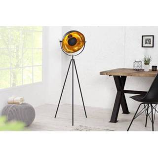 👉 Vloer lamp goud zwart Vloerlamp Studio 140cm Zwart/Goud - 36617