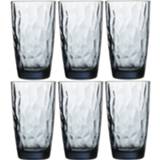 👉 Waterglas blauw Set van 6x stuks waterglazen/longdrinkglazen 470 ml