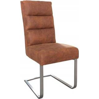 👉 Eetkamer stoel bruin Vrijdragende Eetkamerstoel Comfort Vintage Licht - 36543