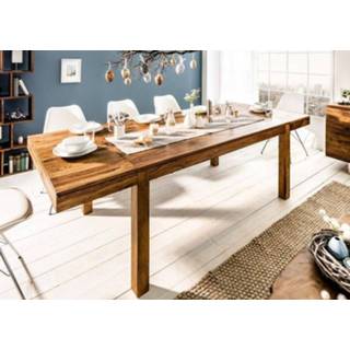 👉 Eettafel hout Lagos 160-240cm insteekbladen Massief Sheesham - 35299