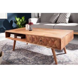 👉 Salon tafel hout Salontafel Mystic 117x60cm Massief Acacia - 38422