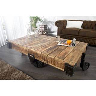 👉 Salon tafel hout mannen Salontafel Railway 120x70cm Massief Mango - 36788