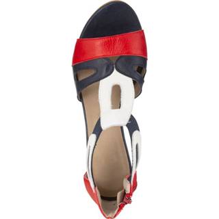 👉 Sandaal glad leer vrouwen antibacterieel voetbed blauw Sandaaltje KLiNGEL Marine::Rood::Wit 4055705911263