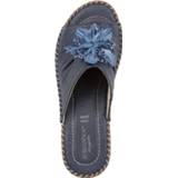 👉 Muil blauw leer effen vrouwen Wijdte G Muiltje Relaxshoe