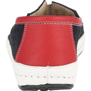 👉 Instappers geruwd leer effen vrouwen Wijdte H blauw Instapper Naturläufer Blauw::Rood 4055714267528