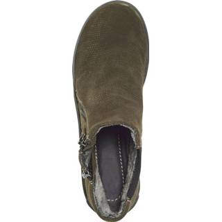👉 Enkellaarzen kaki geruwd leer effen vrouwen elastische inzetten olijf Enkellaarsje Relaxshoe