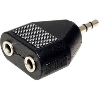 👉 Audio adapter zwart Value 11.99.4440 Jackplug [1x male 3.5 mm - 2x female mm] 7611990146444