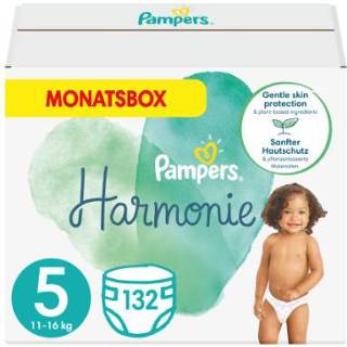 👉 Pamper 5 132 meisjes Pampers Harmonie maat Junior 11+ kg maandbox luiers 8006540156476