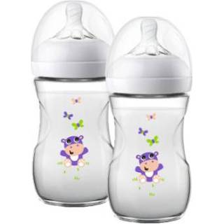 👉 Polypropyleen meisjes transparent Philips Avent Natural fles SCF070/22, 260ml, 2 stuks, Hippo