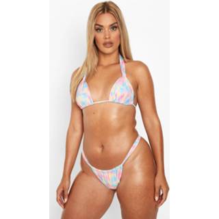 Plus Geknoopte Tie Dye Bikini, Multi