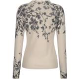 👉 Trui kasjmier gebloemd vrouwen bloemendessin wit Alba Moda Offwhite::Grijs 4055697456926