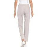 👉 Broek beige gladde vrouwen effen steen kunstvezels Alba Moda 4055704371563
