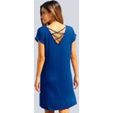 👉 Shirt effen blauw vrouwen E V-vormige uitsparing jersey Alba Moda Royal blue 4055706105180