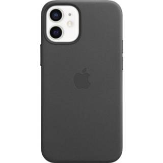 👉 Zwart leder leer Apple iPhone 12 mini Case Leren Black