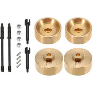 👉 Shaft brass 4PCS 6MM Widen Wheel Hub Set Weights Counterweights Front Rear Axle Drive Joint for 1/24 Axial SCX24 AXI90081 AXI00001 AXI00002 Car