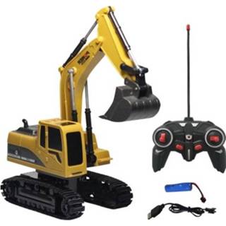 👉 Afstands bediening alloy 6-channel Excavator 1:24 Wireless Remote Control Excavating Simulation Engineering Vehicle