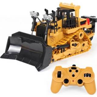 👉 Afstands bediening plastic BC1032 2.4Ghz 9 Channel Remote Control Bulldozer 1/24 RC Car Dozer Front Loader Toy with Light and Sound(Plastic Version)