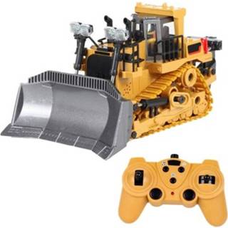 👉 Afstands bediening alloy BC1031 2.4Ghz 9 Channel Remote Control Bulldozer 1/24 RC Car Dozer Front Loader Toy with Light and Sound