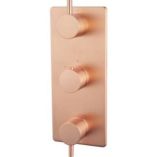 👉 Douche kraan Caral douchekraan afbouwset 3-weg geborsteld koper 8719956087325