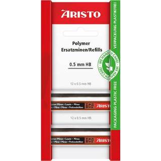 👉 Potloodstiftjes Aristo HI-Polymer 2B 0,5 mm blister 2x koker a 12 stuks