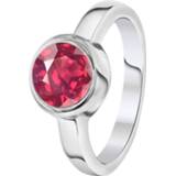 Stalen ring met rhodolite zirkonia