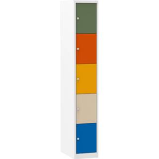 👉 Lockerkast wit blauw oranje multicolor groen geel 30 cm 5-deurs - / Taupe 1458721202620