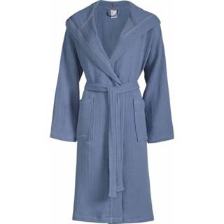 👉 Badjas katoen s Van Dyck unisex biologisch - denimblauw