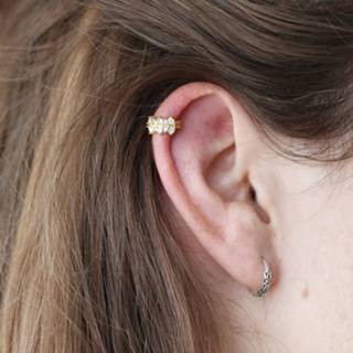 👉 Helix piercing goud wit One Size Color-Goud staal Stalen helixpiercing goldplated kr 8719802069451
