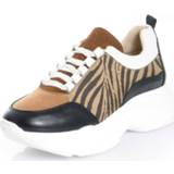 👉 Sneakers zeer comfortabel animalprint bruin vrouwen Sneaker Alba Moda Bruin::Zwart 4055707000569