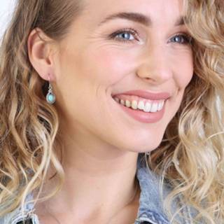 👉 Oorbel turkoois zilveren zilver ovaal turqoise lucardi oorbellen turquoise Bali 8719802007347