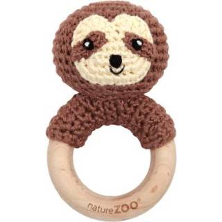 👉 Bijt ring bruin meisjes Nature Zoo of Denmark Bijtring incl. rammelaar, luiaard 5713194307071